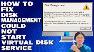 How To Fix Disk Management Could Not Start Virtual Disk Service Solution [upl. by Shelba]