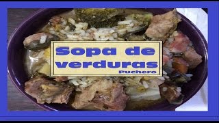 🍲🍴▶ RECETA SOPA DE VERDURAS CASERA 2017 😋💖 PUCHERO ARGENTINO 😀✅ [upl. by Pavior946]