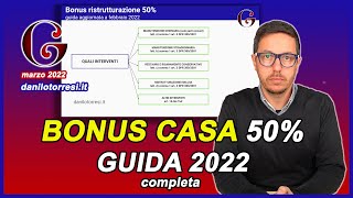 BONUS RISTRUTTURAZIONE CASA 50  la guida 2022 completa con la nuova cessione del credito [upl. by Satsok444]