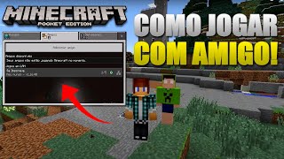 COMO JOGAR MINECRAFT COM AMIGO NO CELULAR [upl. by Nomolos]