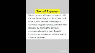 Prepaid Expenses account accounting motivation latest exampreparation viral ytshorts life [upl. by Nosirrag]