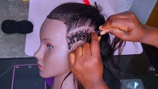 Simple Flat twist tutorial  Senegalese twist cornrows Majongoo [upl. by Nolitta]