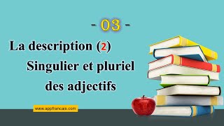 الدرس 3  La description 2 SINGULIER et PLURIEL des ADJECTIFS [upl. by Maximilianus365]