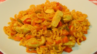 Receta fácil de fideos con pollo [upl. by Azalea]