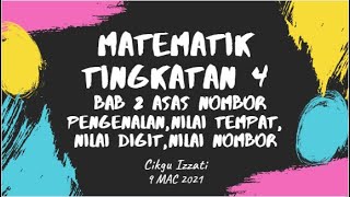 MATEMATIK TINGKATAN 4  BAB 2 ASAS NOMBOR  PENGENALAN [upl. by Aural]