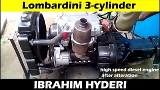 Lombardini 3cylinder high speed diesel engine after alteration [upl. by Enileme]