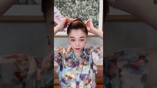 Quick and easy girls hairstyle 💙✂️ Short hair style amplong hair style shorts tutorial tiktok [upl. by Maxima]