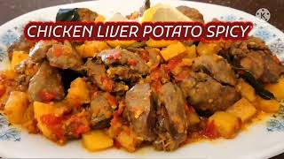 SAMBAL HATI AYAM KENTANG PEDAS  CHICKEN LIVER POTATO SPICY RICIPE [upl. by Ohl]