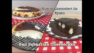 BİM MALZEMELERİ İLE SAN SEBASTİAN CHEESECAKE  BURNT CHEESECAKE RECIPE [upl. by Thorncombe]