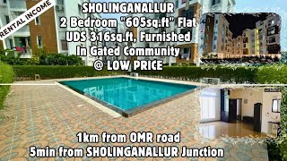 Sholinganallur 2Bedroom quot605sftquot FlatForSale UDS quot316sftquot Furnished GatedCommunity ₹389L Only [upl. by Elsie]