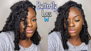 Butterfly Locs Tutorial  Distressed Locs  FREETRESS WATER WAVE HAIR [upl. by Ackler]