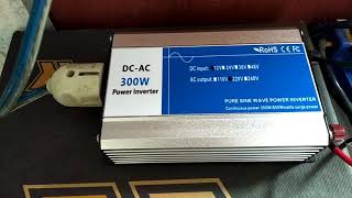 Testing Pure Sine wave power inverter 300 watt oleh Rumah Solar Jogja [upl. by Ball682]