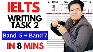 IELTS Writing Task 2  Band 5 to Band 7 in 8 Minutes [upl. by Suaeddaht683]