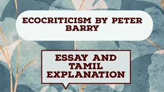 quotECOCRITICISMquot by Peter Barry from Beginning Theory Essay and Tamil explanation [upl. by Tomas291]