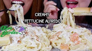 ASMR CREAMY FETTUCINE ALFREDO AND ICE CREAM 크림 파스타 리얼사운드 먹방  KimampLiz ASMR [upl. by Bary]