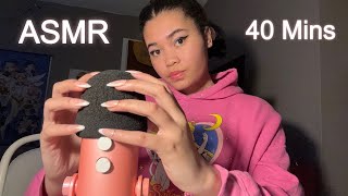 ASMR  40 Min Tingly Foam Mic Scratching  mouth sounds  Scalp massage Just for You 💕💤 [upl. by Aedrahs]