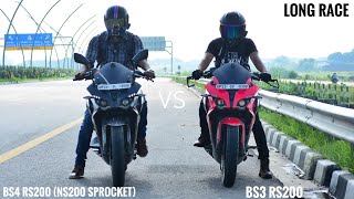 Pulsar RS200 BS3 VS Fastest BS4 Pulsar RS200 NS200 Sprocket  Top End Race [upl. by Eri]