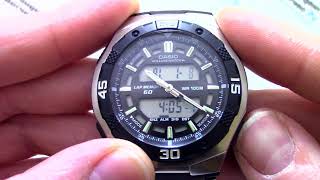 Часы Casio Illuminator AQ164WD1A  Инструкция как настроить от PresidentWatchesRu [upl. by Wendolyn907]