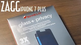 ZAGG Invisible Shield Glass  Privacy Unboxing amp Installation for iPhone 7 Plus [upl. by Atinra]