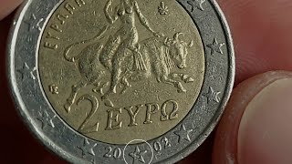 Greece 2 euro 2002 Mintmark quotSquot  HelsinkiVantaa Finland Suomi  2 ΕΥΡΩ ΓΣ ΕΥΡΩΠΗ [upl. by Atreb]