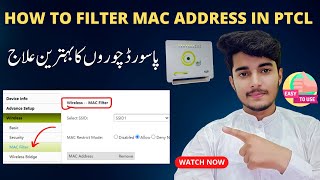 how to add mac filter in ptcl modem  ptcl modem setting mac address [upl. by Ramey]