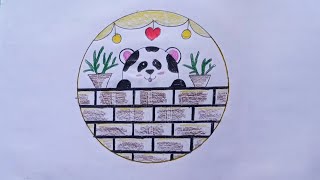 easy👍 circle scenery ❤️ for kids  easy scenery in 2 minutes for beginners🥰  art drawing [upl. by Dray]