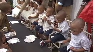 Worlds only nonuplets celebrate their second birthday in Mali [upl. by Aliab]