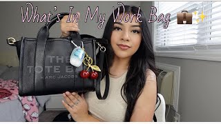 Whats In My Work BagLeather Marc Jacobs Tote Bag [upl. by Crystal]