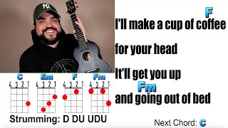 DEATH BED Coffee For Your Head  Powfu ft beabadoobee Ukulele Play Along [upl. by Sinegold455]