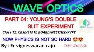 WAVE OPTICS 04 YOUNGS DOUBLE SLIT EXPERIMENT YDSE CLASS 12 CBSE NCERTTAMIL CONCEPT CAPSULES [upl. by Misti]