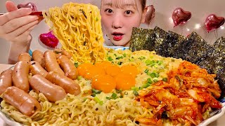 ASMR Korean Spicy Shin Ramyun【Mukbang Eating Sounds】【English subtitles】 [upl. by Nay383]