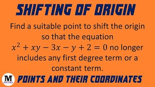 9  Points And Their Coordinates  Shifting of Origin  Worked Out Problem [upl. by Holmen]