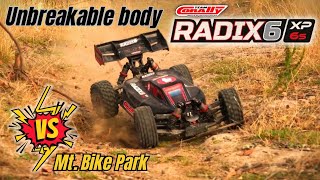 Team Corally RADIX 6 XP 18 RC buggy  NEW Unbreakable Body  2023 Mt Bike Park run  IDORC [upl. by Bullard]