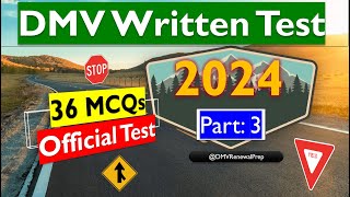 DMV Practice Test 2024  36 Official Written Test Questions Answers [upl. by Miah]