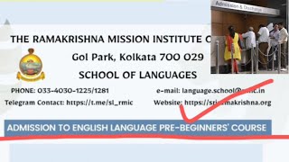 Admission Notice for Spoken English  RKM  Golpark [upl. by Merlin]