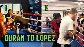 Canelo teaching Teofimo Lopez one of Roberto Durans fine moves [upl. by Cornia626]