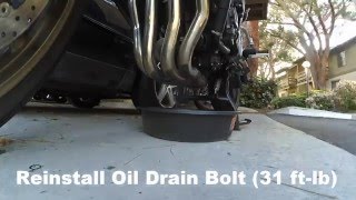 Yamaha FZ1 Gen 2 2006 to 2015 Engine Oil Change [upl. by Neb]