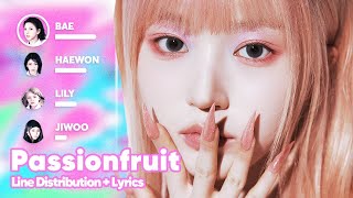 NMIXX  Passionfruit Line Distribution  Lyrics Karaoke PATREON REQUESTED [upl. by Ydna]