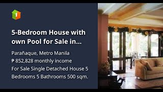 5Bedroom House with own Pool for Sale in Merville Park Village Paranaque City [upl. by Orimlede925]