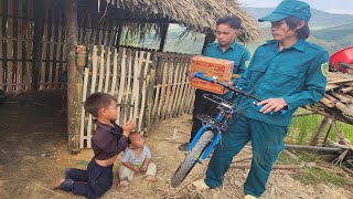 The orphan boy was given a bicycle and food by the border guards to get through the winter [upl. by Ardnot]