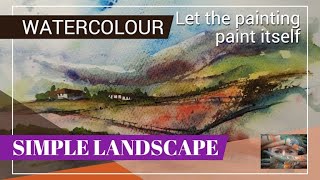 A simple watercolour landscape Let the painting paint itself [upl. by Crosby]