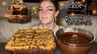 GOOEY BROOKIES AND CHOCOLATE DIP MUKBANG Vegan No Talking [upl. by Dwan]