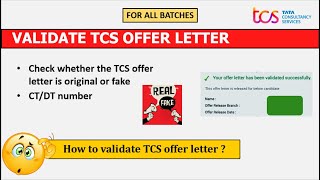 Validate TCS offer letter All batches Find offer letter is fake or original  TCS offer letter [upl. by Anytsirhc]