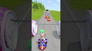 Funny Cars amp Incredibox Sprunki VS 2 Bollard Barbie and Chain  BeamNGdrive [upl. by Georas]