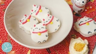 PINEAPPLE TART MACARON RECIPE FORTUNE CATS  Sumopocky [upl. by Pawsner]