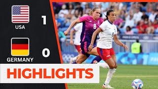 USA vs Germany Highlights Thrilling 10 Victory in Womens Olympic Football 2024 SemiFinals [upl. by Spring230]