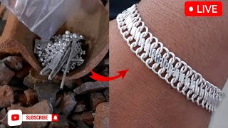 This is the process of making a silver bracelet🔥🔨🔨 silver gold viral video jewellry jewellry [upl. by See]