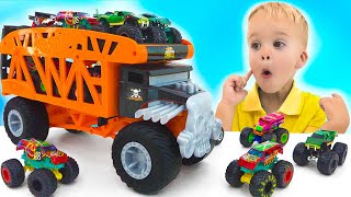 Vlad and Niki play with cars and check out the New Truck and Playsets [upl. by Soirtemed]