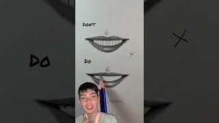 Como desenhar o sorriso perfeito 😁 Faça traços simples e sombreamento certo [upl. by Gadmann546]