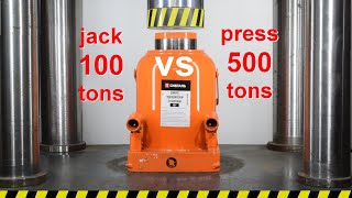 500 TON HYDRAULIC PRESS VS 100 TON JACK [upl. by Epstein648]